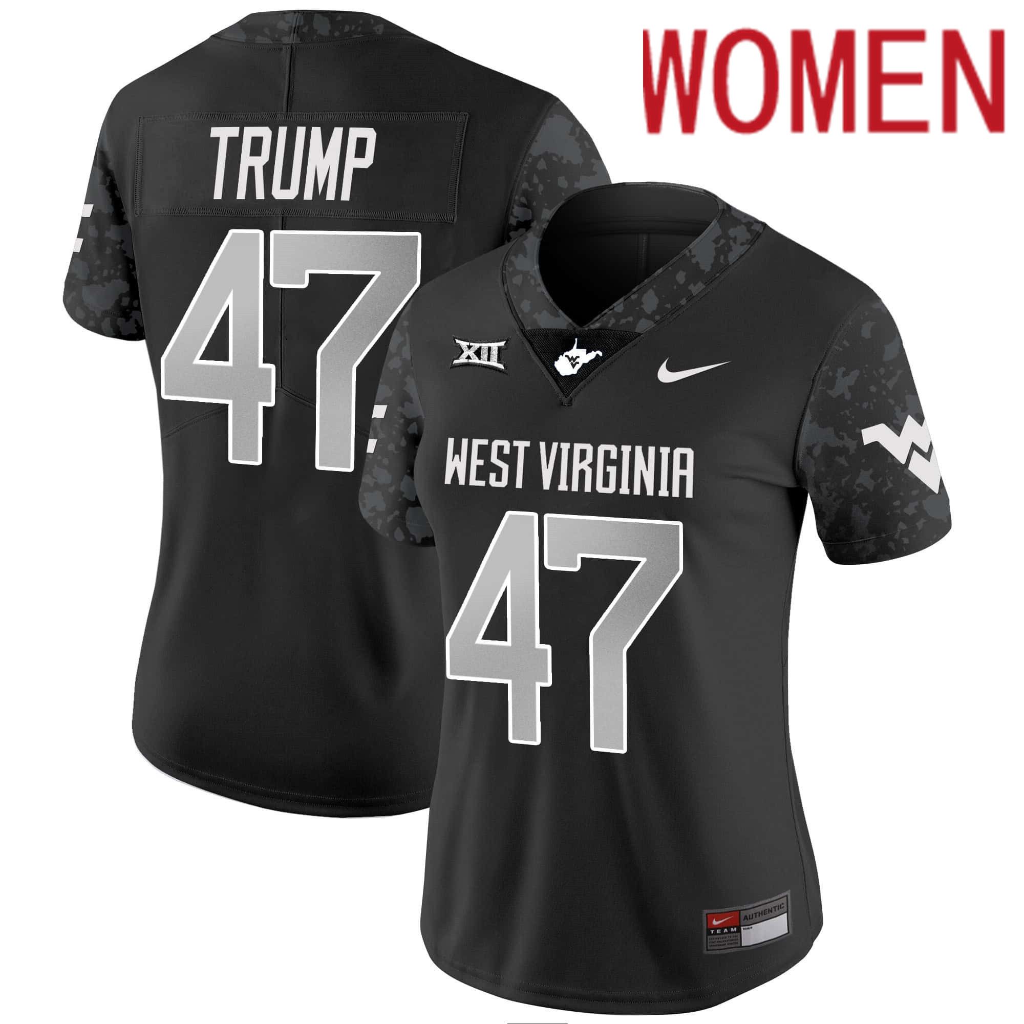 Women West Virginia Mountaineers #47 Trump Black 2024 Nike Vapor Limited NCAA Jersey
